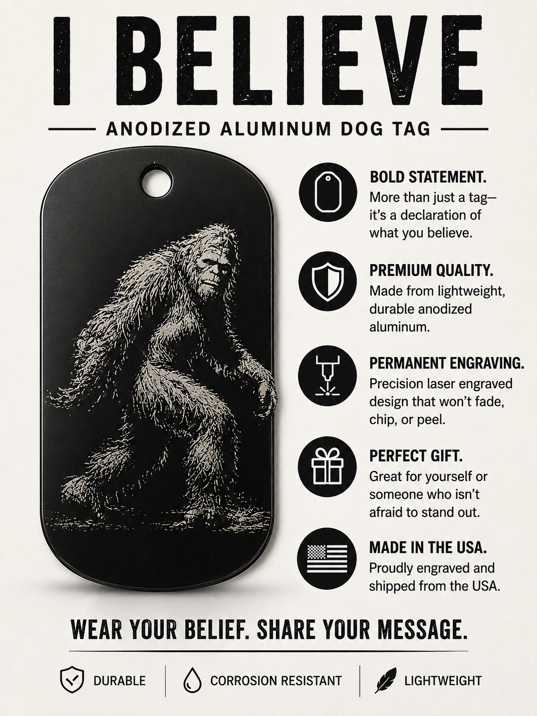 Bigfoot Dog Tag