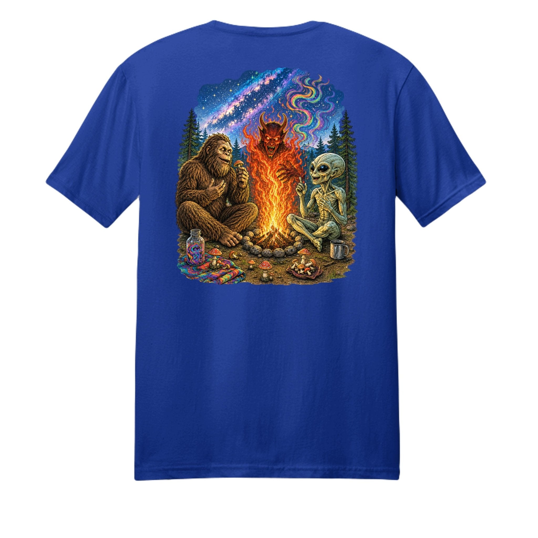 Shrooms Campfire T-Shirt – Psychedelic Devil's Fire - BF Wear