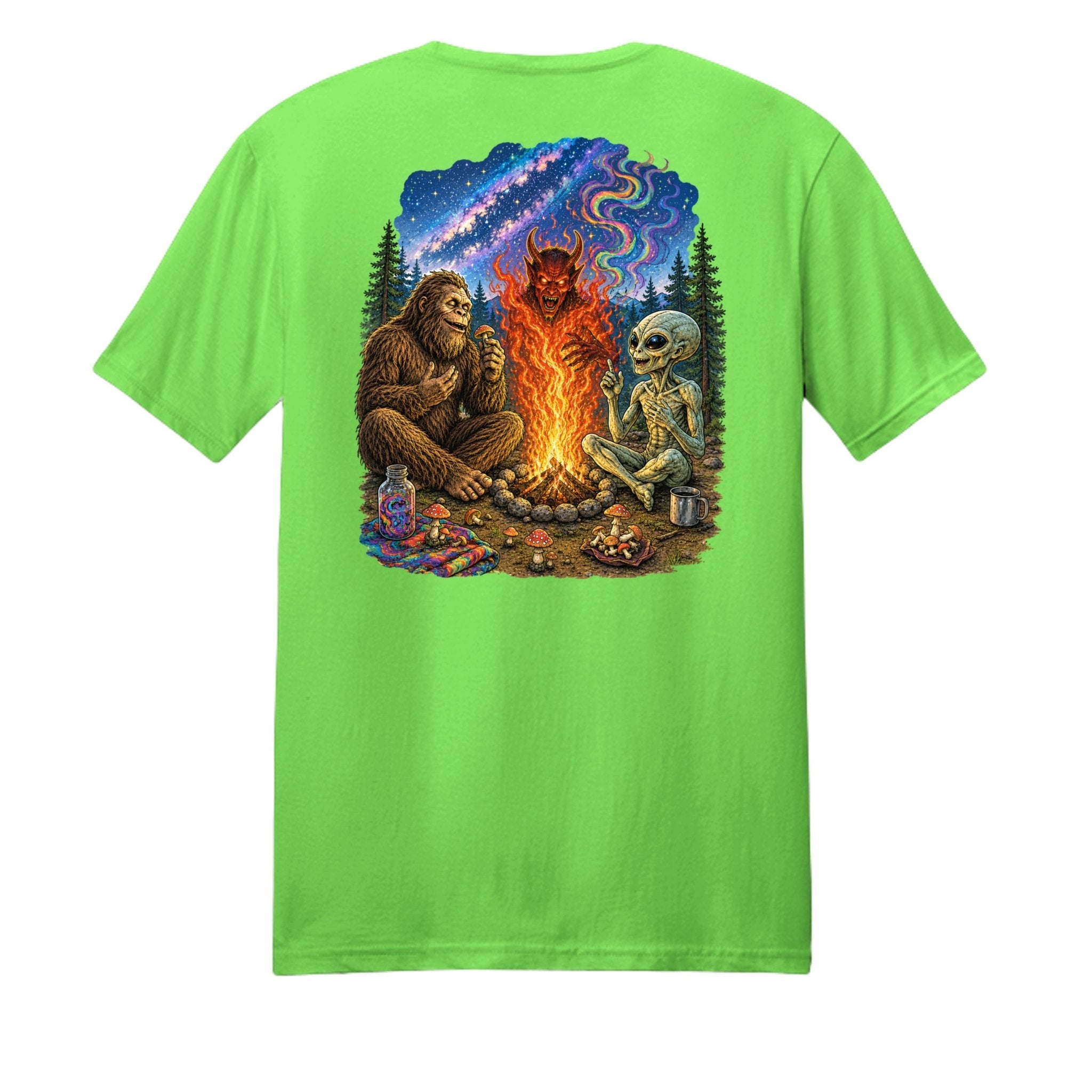 Shrooms Campfire T-Shirt – Psychedelic Devil's Fire - BF Wear