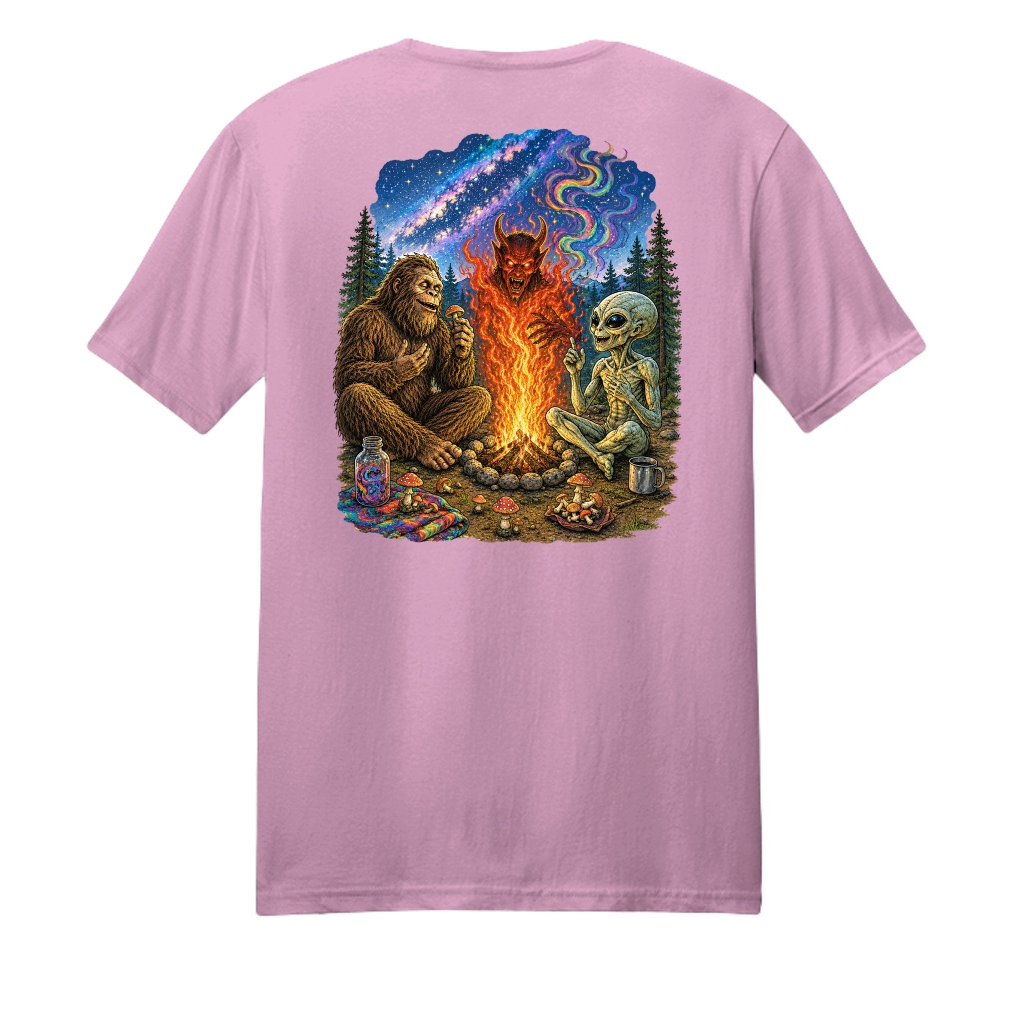 Shrooms Campfire T-Shirt – Psychedelic Devil's Fire - BF Wear