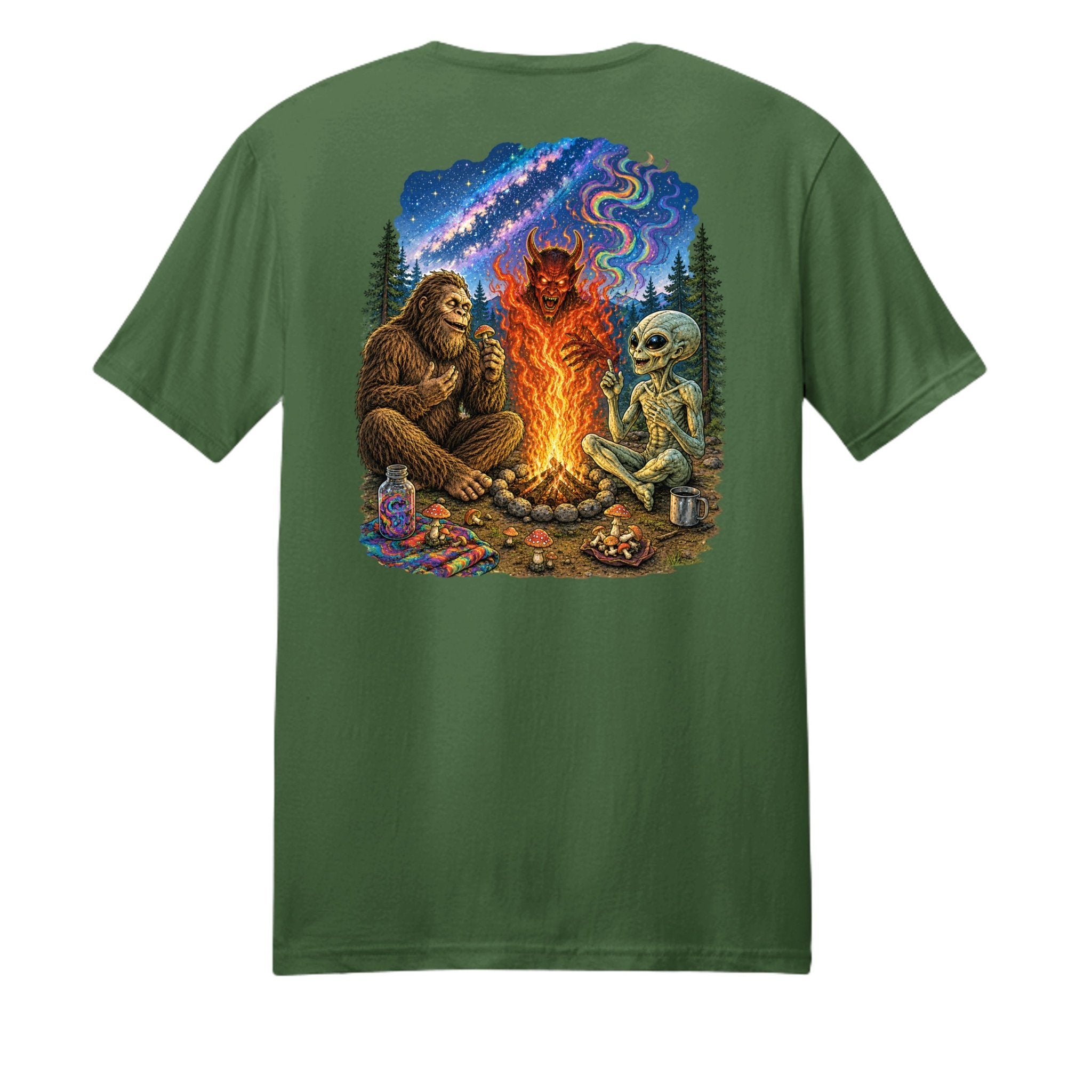 Shrooms Campfire T-Shirt – Psychedelic Devil's Fire - BF Wear