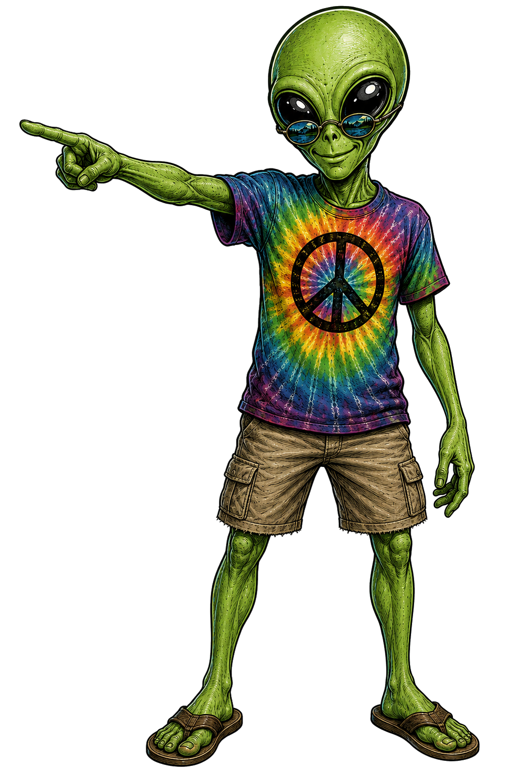 Alien pointing at the contact form